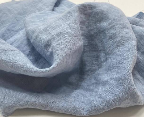 Ткань костюмная эффект мятости 100% лен 245см Серо-голубой ЛК073