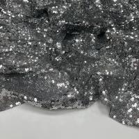 Сетчатое полотно с пайетками серебро/черный 100%пэ 135см ПС003