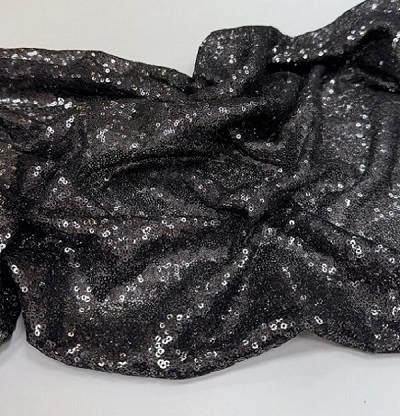 Сетчатое полотно с пайетками черный/лилово-серый 100%пэ 130см ПС004