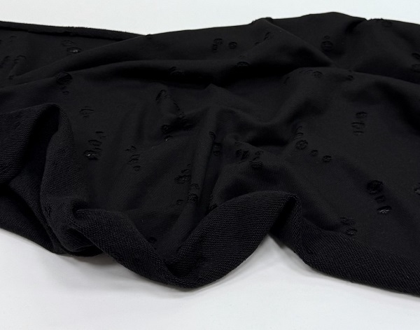 Футер 3-х ниточный рванка 90 хб 10 пэ Черный 3БН132