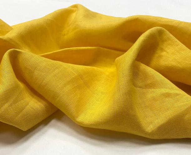 Ткань костюмная 100% лен 150см Желтый ЛК007