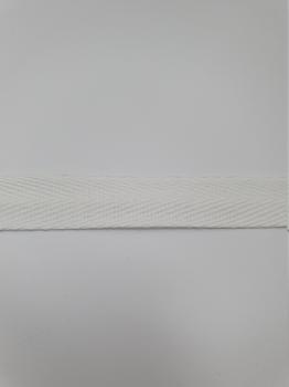 Тесьма киперная белый хлопок 2,5г/см 15мм ТК055