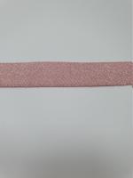 Тесьма киперная металл розовый пэ 16мм ТК090