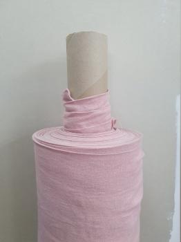 Ткань костюмная эффект мятости 100% лен 245см Розовая пудра ЛК034